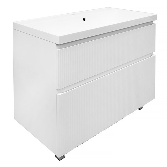 AZARIO Комплект Тумба Viola 100/2Н 1000х450х850 напольная, с раковиной Астория 100, белый матовый (CS00097146), цвет белый матовый CS00097146 - фото 353912
