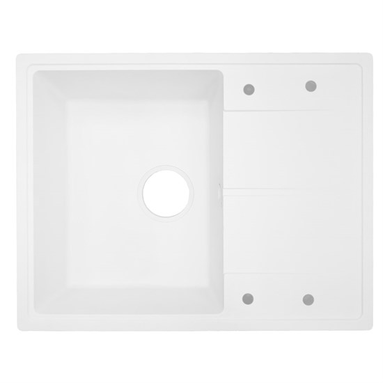AZARIO Кухонная мойка Tavas 620х480х197 кварцевая, прямоугольная, сифон в комплекте, цвет Белый (CS00097670) CS00097670 - фото 354100