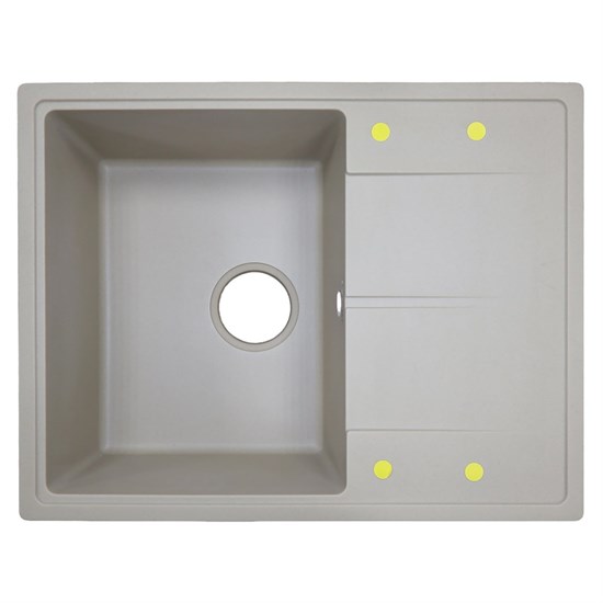 AZARIO Кухонная мойка Tavas 620х480х197 кварцевая, прямоугольная, сифон в комплекте, цвет Песочный (CS00097672) CS00097672 - фото 354115