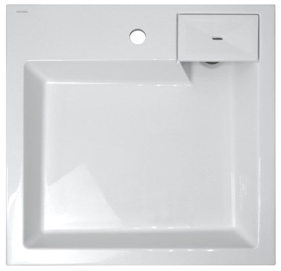 AZARIO Раковина подвесная Slim 600х600х110 литьевой мрамор, белая (CS00078302) CS00078302 - фото 354841