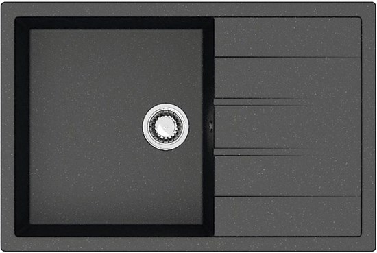 AZARIO Кухонная мойка Vision 750x505x218 искусственный мрамор, цвет черный (CS00078339) CS00078339 - фото 354882