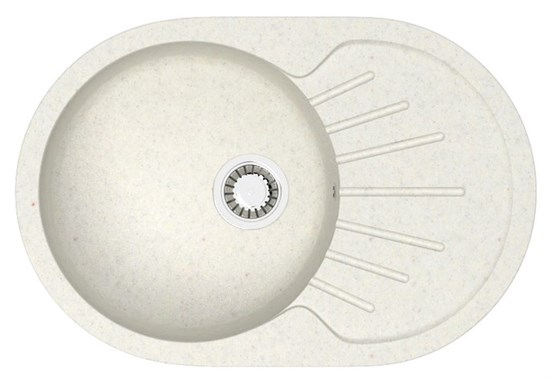AZARIO Кухонная мойка Flora 730x450x215 искусственный мрамор, цвет хлопок (CS00079914) CS00079914 - фото 355068