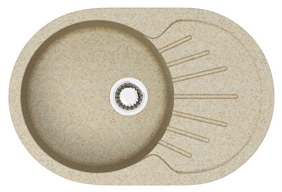 AZARIO Кухонная мойка Flora 730x450x215 искусственный мрамор, цвет песочный (CS00079915) CS00079915 - фото 355071