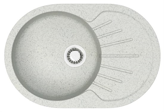 AZARIO Кухонная мойка Flora 730x450x215 искусственный мрамор, цвет светло серый (CS00079916) CS00079916 - фото 355074
