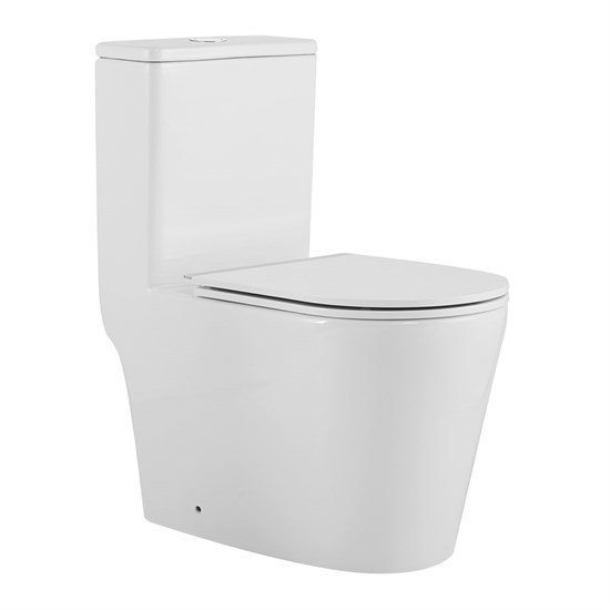 AZARIO Унитаз-моноблок  Nimbus 360x680х813 безободковый, система слива "скрытое торнадо", в комплекте с быстросъемным сиденьем микролифт (AZ-6080-AP) AZ-6080-AP - фото 355417