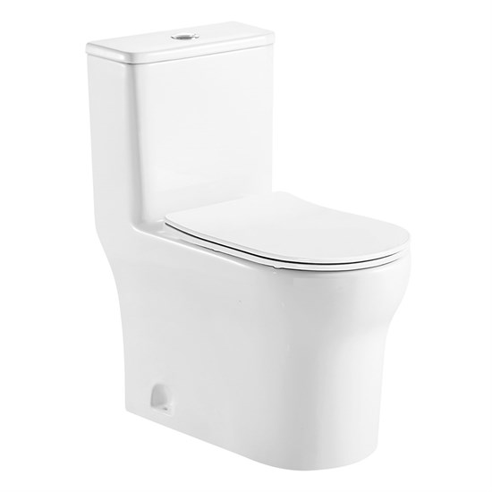 AZARIO Унитаз-моноблок  SINTO 720х390х765 напольный, в комплекте с сиденьем дюропласт микролифт, белый (AZ-1098) AZ-1098 - фото 355476