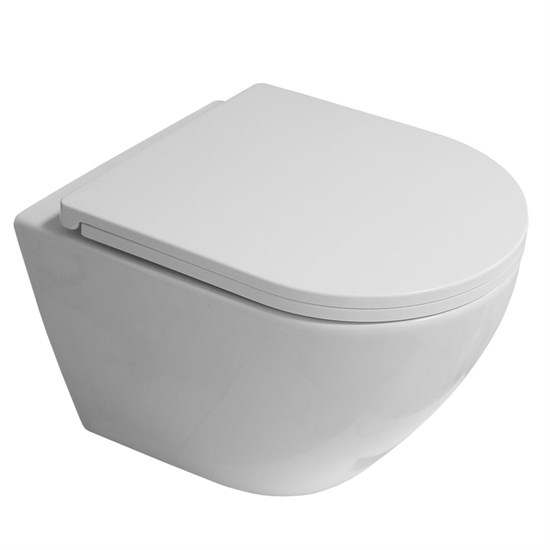 AZARIO Унитаз подвесной  Blanco торнадо, с сиденьем микролифт, дюропласт 490*360*360 (AZ-9003WT) AZ-9003WT - фото 355639