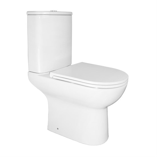 AZARIO Унитаз-компакт  Kano 370х630х800 напольный, безободковый, в комплекте с быстросъемным сиденьем микролифт (93590) 93590 - фото 356175
