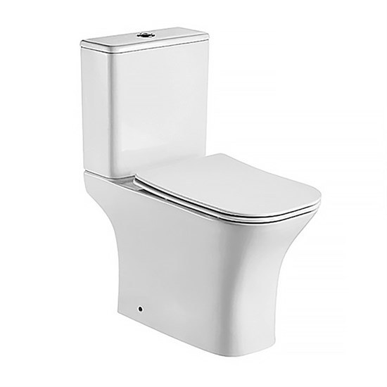 AZARIO Унитаз-компакт  FRETTA SQUARE 650х340х790 напольный, безободковый с бачком и сиденьем микролифт (AZ-5121) AZ-5121 - фото 356289