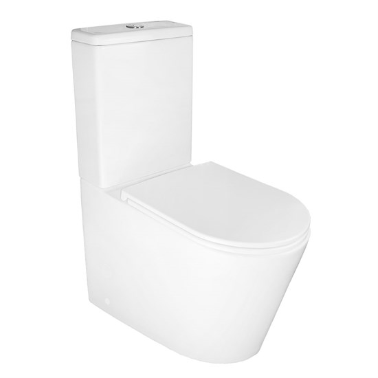 AZARIO Унитаз-компакт  Maro 670x380x850 напольный, безободковый, с бачком и сиденьем микролифт (AZ-2125A-R) AZ-2125 - фото 356385