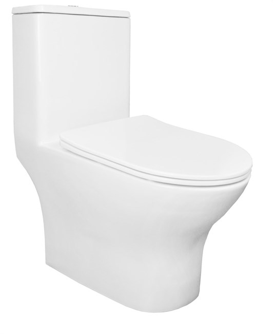 AZARIO Унитаз-моноблок  Terni 670x350x760 горизонтальный слив, быстросъемное сиденье микролифт (AZ-8618) AZ-8618 - фото 356652