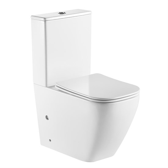AZARIO Унитаз-компакт  LEVANTO 620x380x830 напольный, безободковый в комплекте с бачком и сиденьем микролифт (AZ-1228A) AZ-1228A - фото 357321