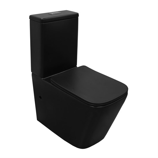 AZARIO Унитаз-компакт  Black King 370х640х810 безободковый, с быстросъемным сиденьем микролифт, черный матовый (AZ-8303D) AZ-8303D - фото 357383