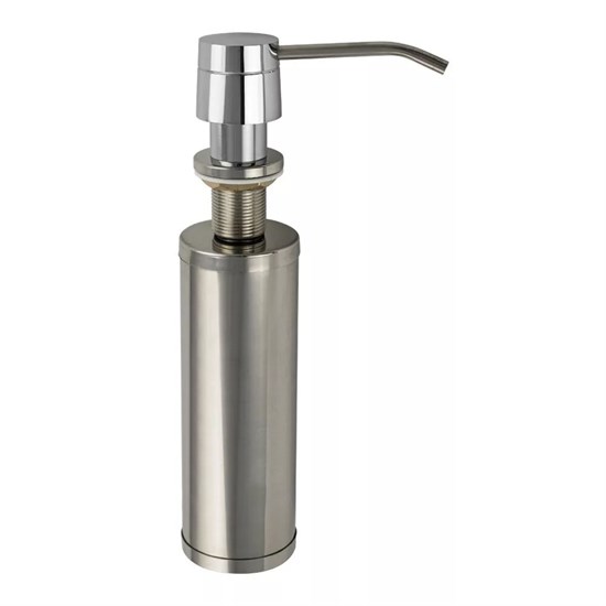 AZARIO Дозатор для жидких моющих средств врезной, 250ml, латунь, емкость - нержавеющая сталь, хром (AZ-114-St) AZ-114-St - фото 358507