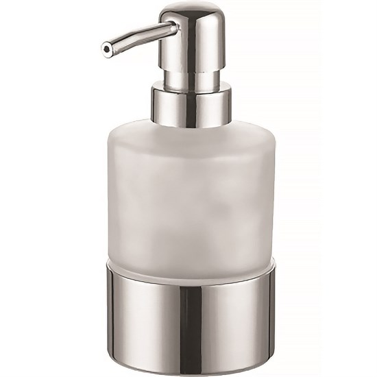 AZARIO Дозатор жидкого мыла NESSY стеклянный настольный, хром (AZ-128-C) AZ-128-C - фото 358638