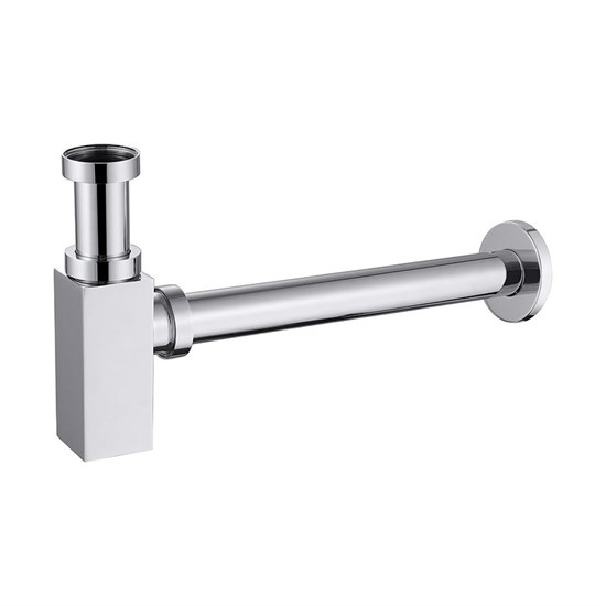 AZARIO Сифон для раковины G 1 1/4, без выпуска, квадрат, латунь, хром (AZ-109-CHR) AZ-109-CHR - фото 359982