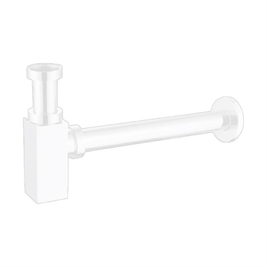 AZARIO Сифон для раковины G 1 1/4, без выпуска, квадрат, латунь, белый (AZ-109-WHI) AZ-109-WHI - фото 360000
