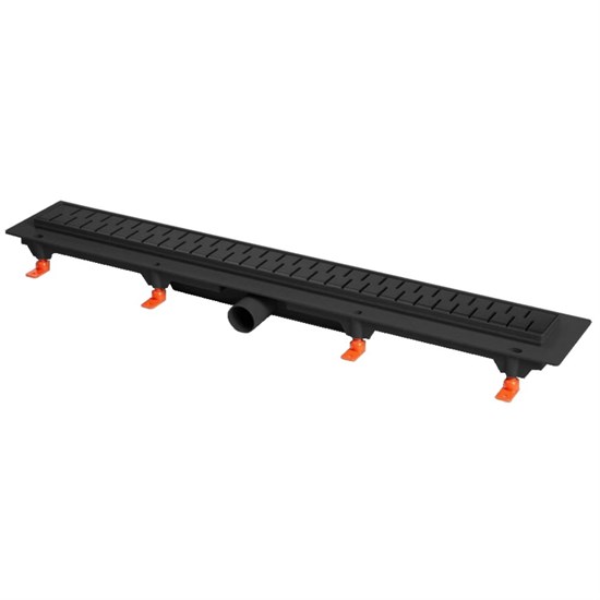 AZARIO Душевой лоток D40 Medium 850 мм, боковой слив, пластиковый, перфорированная решетка, черный (AZ-CH 850 MC) AZ-CH 850 MC - фото 360508