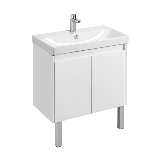 AQUATON Тумба под раковину Сканди Doors 80 Белый матовый/Белый глянец (1A282901SD010) 1A282901SD010 - фото 362767