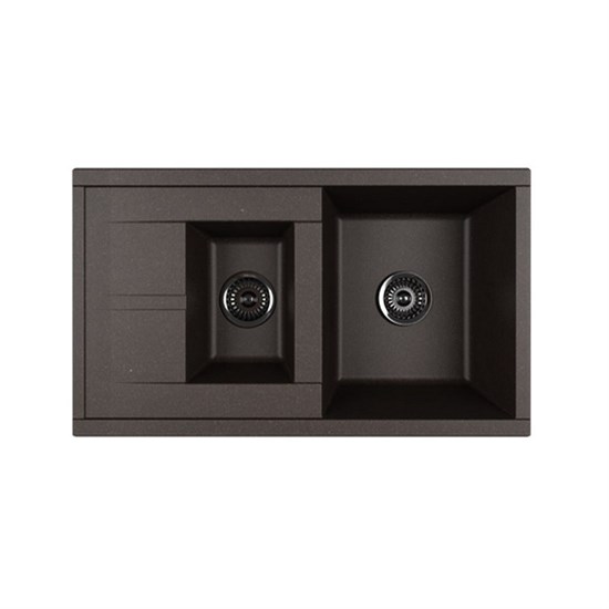 AQUATON Кухонная мойка Делия 87, две чаши, цвет кофе (1A716232DE280) 1A716232DE280 - фото 363693