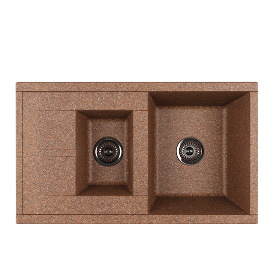 AQUATON Кухонная мойка Делия 87, две чаши, цвет терракотовый (1A716232DE270) 1A716232DE270 - фото 363710