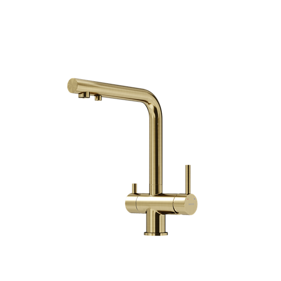 SANCOS Смеситель для кухни Foster с возможностью подключения фильтра для воды, брашированное золото, арт. SC4013BG SC4014BG