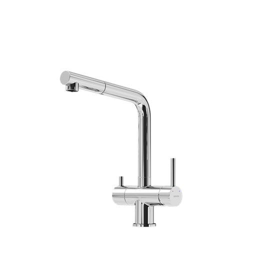 SANCOS Смеситель для кухни Spin с поворотным и вытяжным изливом, c краном для фильтрованной воды, цвет хром, арт. SC4015CH SC4015CH