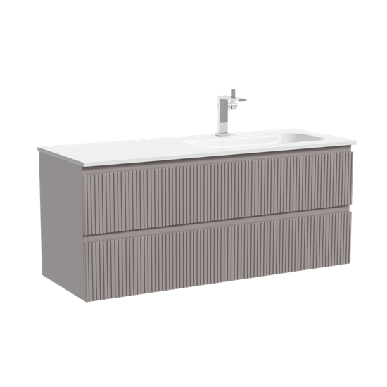 SANCOS Тумба подвесная Snob R правая 1195х445х500, c двумя ящиками оснащенными доводчиками скрытого монтажа с системой Soft close (плавного закрывания), Doha Soft, арт.SNR120RSM SNR120RSM - фото 364308