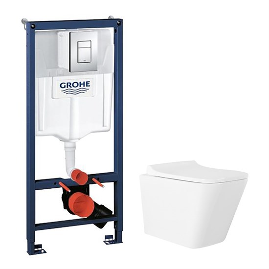 AZARIO Сет: Инсталляция Grohe Rapid SL 3 в 1 + Унитаз подвесной Azario Teramo, безободковый, с быстросъемным сиденьем микролифт (38772001+AZ-0052) 38772001+AZ-0052 - фото 364929