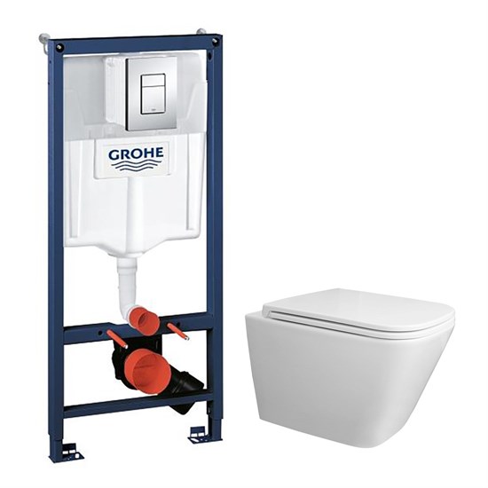 AZARIO Сет: Инсталляция Grohe Rapid SL 3 в 1 + Унитаз подвесной Azario Teramo, безободковый, слив "Скрытое Торнадо", сиденье микролифт (38772001+AZ-0052-UQ3) 38772001+AZ-0052-UQ3 - фото 364935
