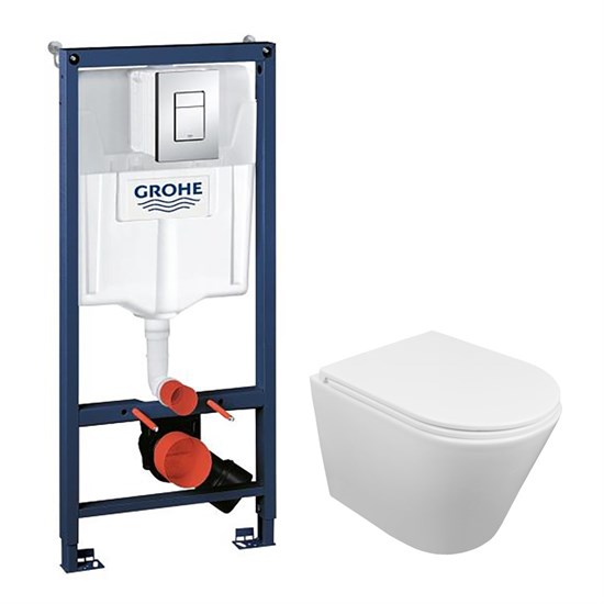 AZARIO Сет: Инсталляция Grohe Rapid SL 3 в 1 + Унитаз подвесной Azario Teramo, безободковый, слив "Скрытое Торнадо", сиденье микролифт (38772001+AZ-0053-UQ3) 38772001+AZ-0053-UQ3 - фото 364945