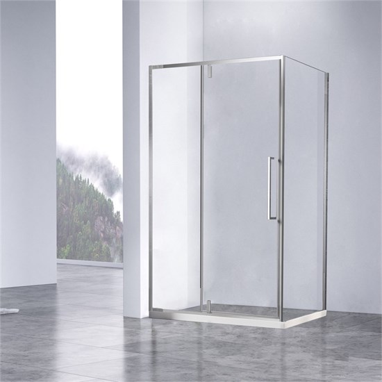 VINCEA Slim-N Душевой уголок прямоугольный размер 120x90 см, двери распашные, профиль - хром / стекло - прозрачное VSR-4SNP9012CL - фото 368350