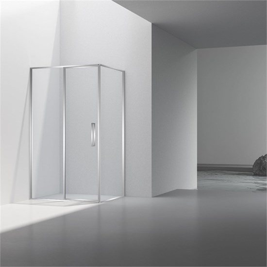 VINCEA Slim 8mm Душевой уголок прямоугольный размер 90x120 см, двери распашные, профиль - хром / стекло - прозрачное VSR-4SLP9012CL - фото 368386