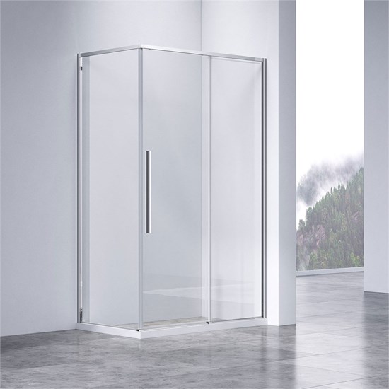 VINCEA Slim-N Душевой уголок прямоугольный размер 130x80 см, двери раздвижные, профиль - хром / стекло - прозрачное VSR-4SN8013CL - фото 370111