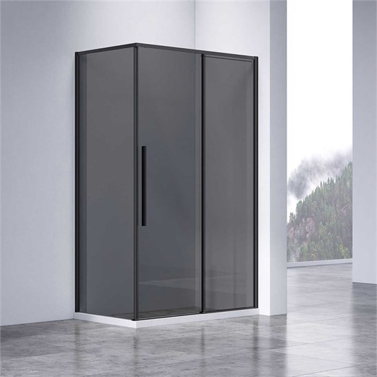 VINCEA Slim-N Душевой уголок прямоугольный размер 130x80 см, двери раздвижные, профиль - черный / стекло - тонированное VSR-4SN8013CGB - фото 370183