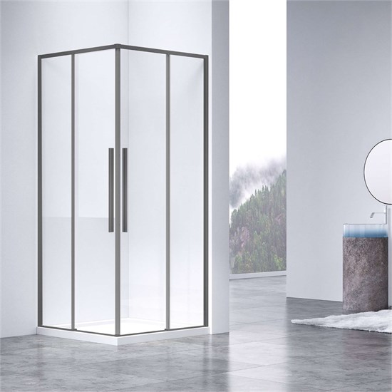 VINCEA Slim-N Душевой уголок прямоугольный размер 100x90 см, двери раздвижные, профиль - хром / стекло - прозрачное VSS-4SN9010CLGM - фото 371174