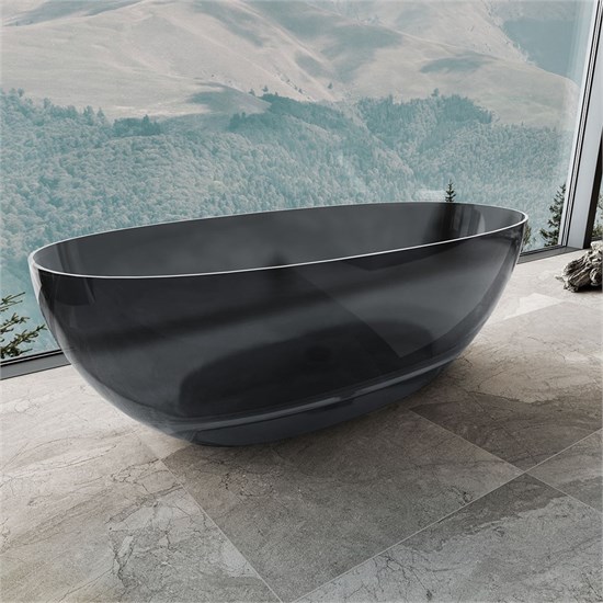 VINCEA Ванна прозрачна VBT-6T01B, 1700*750*550, цвет черный VBT-6T01B - фото 372085