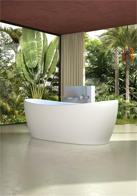 VINCEA Ванна Solid Surface VBT-6S03MW, 1700*800*630, белый мат., слив-перелив в комплекте VBT-6S03MW - фото 372091