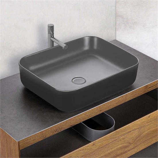 VINCEA Раковина керамическая VBS-105MA, 500*390*130, накладная, цвет антрацит матовый VBS-105MA - фото 372229