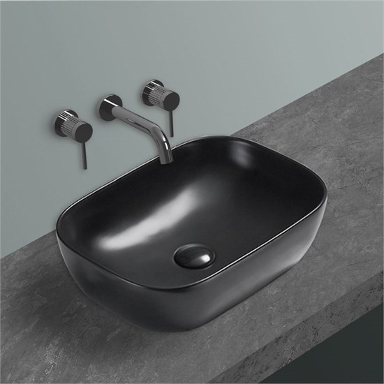 VINCEA Раковина керамическая VBS-102MB, 455*325*135, накладная, цвет черный матовый VBS-102MB - фото 372265