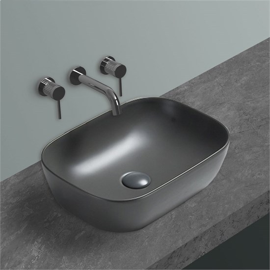 VINCEA Раковина керамическая VBS-102MA, 455*325*135, накладная, цвет антрацит матовый VBS-102MA - фото 372268