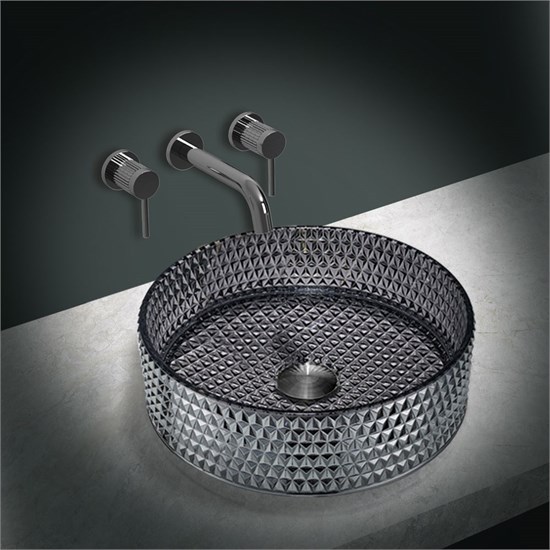 VINCEA Раковина стеклянная VBS-5GL03, 400*400*125, накладная, цвет черный VBS-5GL03 - фото 372308