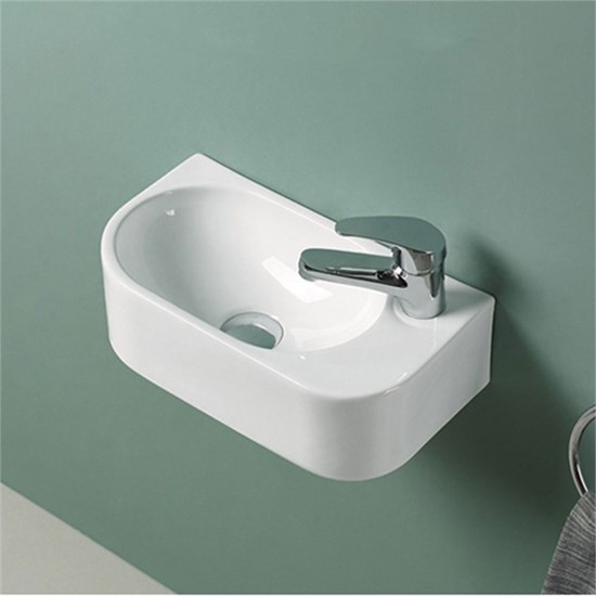 VINCEA Раковина керамическая VBS-506R, 400*215*120, подвесная, цвет белый, правая VBS-506R - фото 372335