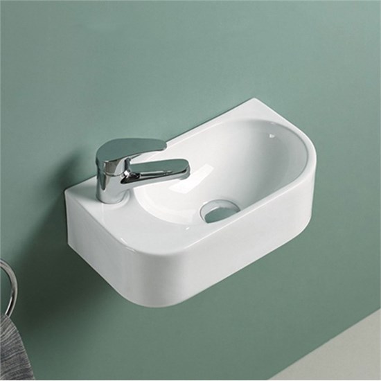 VINCEA Раковина керамическая VBS-506L, 400*215*120, подвесная, цвет белый, левая VBS-506L - фото 372338