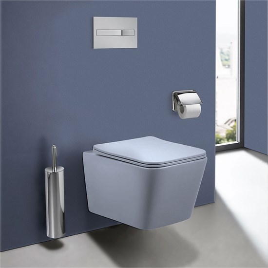 VINCEA Q-Line Унитаз подвесной Q-Line VT1-12MO безободковый, цвет океан мат., ультратонкое soft close сиденье VT1-12MO - фото 372434