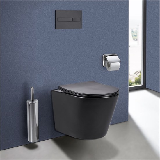 VINCEA Piatti Унитаз подвесной Piatti VT1-11SMB, цвет черный матовый, ультратонкое soft-close сиденье VT1-11SMB - фото 372559