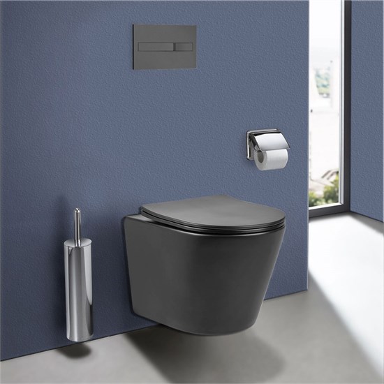 VINCEA Piatti Унитаз подвесной Piatti VT1-11SMA, цвет антрацит матовый, ультратонкое soft-close сиденье VT1-11SMA - фото 372579