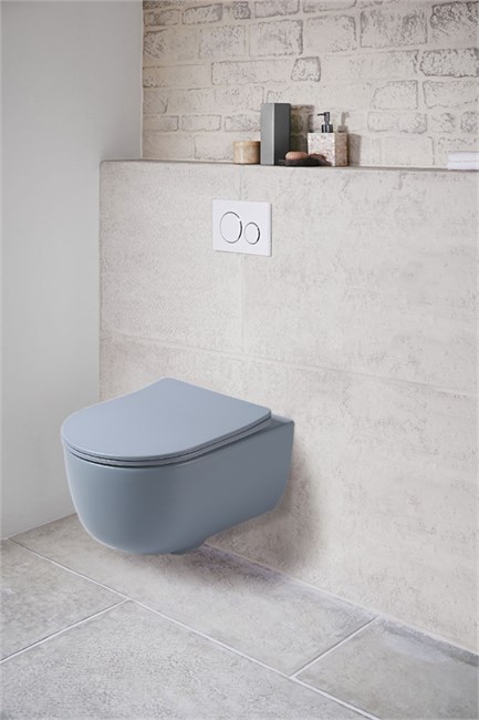 VINCEA Evo Унитаз подвесной Evo VT1-34SMO безободковый, цвет океан матовый, ультратонкое soft-close сиденье VT1-34SMO - фото 372589