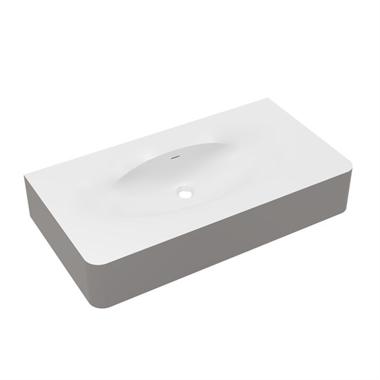 VINCEA Раковина Caprise VCB-4CA100MWLG, Corian, цвет белый матовый + светло-серый матовый VCB-4CA100MWLG - фото 372714
