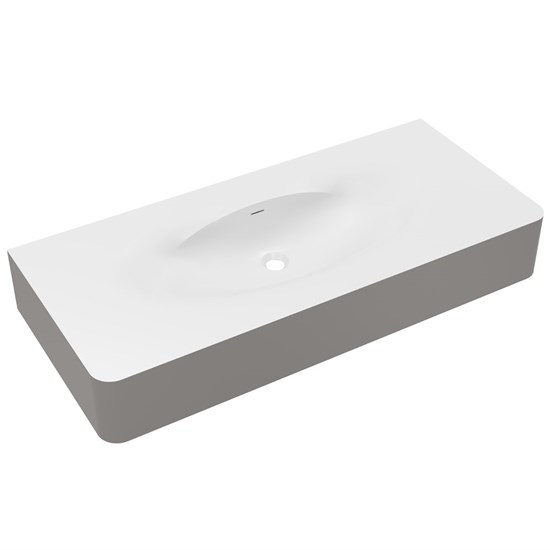 VINCEA Раковина Caprise VCB-4CA120MWLG, Corian, цвет белый матовый + светло-серый матовый VCB-4CA120MWLG - фото 372722